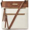 imageBOSTANTEN Crossbody Bags Purses for Women Trendy Soft Leather Shoulder Handbags with Adjustable Strap Zipper PocketA02brown With White
