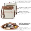 imageBOSTANTEN Crossbody Bags Purses for Women Trendy Soft Leather Shoulder Handbags with Adjustable Strap Zipper PocketA02brown With White