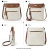 imageBOSTANTEN Crossbody Bags Purses for Women Trendy Soft Leather Shoulder Handbags with Adjustable Strap Zipper PocketA02brown With White