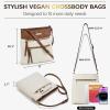 imageBOSTANTEN Crossbody Bags Purses for Women Trendy Soft Leather Shoulder Handbags with Adjustable Strap Zipper PocketA02brown With White
