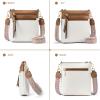imageBOSTANTEN Crossbody Bags Purses for Women Trendy Soft Leather Shoulder Handbags with Adjustable Strap Zipper PocketBeige With Brown