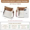 imageBOSTANTEN Crossbody Bags Purses for Women Trendy Soft Leather Shoulder Handbags with Adjustable Strap Zipper PocketBeige With Brown