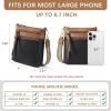 imageBOSTANTEN Crossbody Bags Purses for Women Trendy Soft Leather Shoulder Handbags with Adjustable Strap Zipper PocketBlack With Brown