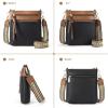 imageBOSTANTEN Crossbody Bags Purses for Women Trendy Soft Leather Shoulder Handbags with Adjustable Strap Zipper PocketBlack With Brown