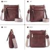 imageBOSTANTEN Crossbody Bags Purses for Women Trendy Soft Leather Shoulder Handbags with Adjustable Strap Zipper PocketWine Red