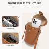 imageBOSTANTEN Small Bucket Bags for Women Crossbody Bag Vegan Leather Shoulder Purse with Card SlotsBrown