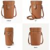 imageBOSTANTEN Small Bucket Bags for Women Crossbody Bag Vegan Leather Shoulder Purse with Card SlotsBrown