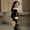 imageBOSTANTEN Small Bucket Bags for Women Crossbody Bag Vegan Leather Shoulder Purse with Card SlotsNude