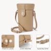 imageBOSTANTEN Small Bucket Bags for Women Crossbody Bag Vegan Leather Shoulder Purse with Card SlotsNude