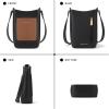 imageBOSTANTEN Small Crossbody Bags for Women Cell Phone Purse Leather Wallet Handbags with Card SlotsB01black With Brown
