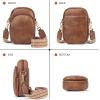 imageBOSTANTEN Small Crossbody Bags for Women Designer Zip Cell Phone Purse Shoulder Handbags Wallet with Card SlotsA05dark Brown
