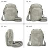 imageBOSTANTEN Small Crossbody Bags for Women Designer Zip Cell Phone Purse Shoulder Handbags Wallet with Card SlotsA09grey