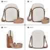 imageBOSTANTEN Small Crossbody Bags for Women Designer Zip Cell Phone Purse Shoulder Handbags Wallet with Card SlotsB02white With Brown