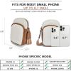 imageBOSTANTEN Small Crossbody Bags for Women Designer Zip Cell Phone Purse Shoulder Handbags Wallet with Card SlotsB02white With Brown