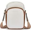 imageBOSTANTEN Small Crossbody Bags for Women Designer Zip Cell Phone Purse Shoulder Handbags Wallet with Card SlotsB02white With Brown
