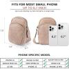 imageBOSTANTEN Small Crossbody Bags for Women Designer Zip Cell Phone Purse Shoulder Handbags Wallet with Card SlotsPale Brown