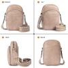 imageBOSTANTEN Small Crossbody Bags for Women Designer Zip Cell Phone Purse Shoulder Handbags Wallet with Card SlotsPale Brown