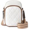 imageBOSTANTEN Small Crossbody Bags for Women Designer Zip Cell Phone Purse Shoulder Handbags Wallet with Card SlotsQuilted White