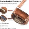 imageBOSTANTEN Small Crossbody Bags for Women Trendy Leather Phone Wallet Purses Handbags Adjustable Guitar StrapA1 Retro Brown