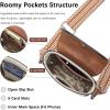 imageBOSTANTEN Small Crossbody Bags for Women Trendy Leather Phone Wallet Purses Handbags Adjustable Guitar StrapA3beige Brown