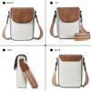 imageBOSTANTEN Small Crossbody Bags for Women Trendy Leather Phone Wallet Purses Handbags Adjustable Guitar StrapA3beige Brown