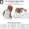imageBOSTANTEN Small Crossbody Bags for Women Trendy Leather Phone Wallet Purses Handbags Adjustable Guitar StrapA3beige Brown