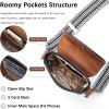 imageBOSTANTEN Small Crossbody Bags for Women Trendy Leather Phone Wallet Purses Handbags Adjustable Guitar StrapA4black Brown