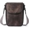 imageBOSTANTEN Small Crossbody Bags for Women Trendy Leather Phone Wallet Purses Handbags Adjustable Guitar StrapA5coffee