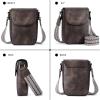 imageBOSTANTEN Small Crossbody Bags for Women Trendy Leather Phone Wallet Purses Handbags Adjustable Guitar StrapA5coffee