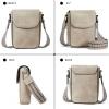 imageBOSTANTEN Small Crossbody Bags for Women Trendy Leather Phone Wallet Purses Handbags Adjustable Guitar StrapA5retro Grey