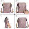 imageBOSTANTEN Small Crossbody Bags for Women Trendy Leather Phone Wallet Purses Handbags Adjustable Guitar StrapA7dark Purple