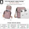 imageBOSTANTEN Small Crossbody Bags for Women Trendy Leather Phone Wallet Purses Handbags Adjustable Guitar StrapA7dark Purple