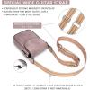 imageBOSTANTEN Small Crossbody Bags for Women Trendy Leather Phone Wallet Purses Handbags Adjustable Guitar StrapA7dark Purple