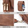 imageBOSTANTEN Small Crossbody Bags for Women Trendy Leather Phone Wallet Purses Handbags Adjustable Guitar StrapD01brown