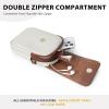 imageBOSTANTEN Small Crossbody Bags for Women Trendy Leather Phone Wallet Purses Handbags Adjustable Guitar StrapD02brown With Beige