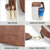 imageBOSTANTEN Small Crossbody Bags for Women Trendy Leather Phone Wallet Purses Handbags Adjustable Guitar StrapD02brown With Beige