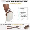 imageBOSTANTEN Small Crossbody Bags for Women Trendy Leather Phone Wallet Purses Handbags Adjustable Guitar StrapD02brown With Beige