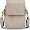 imageBOSTANTEN Small Crossbody Bags for Women Trendy Leather Phone Wallet Purses Handbags Adjustable Guitar StrapD04grey