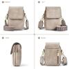 imageBOSTANTEN Small Crossbody Bags for Women Trendy Leather Phone Wallet Purses Handbags Adjustable Guitar StrapD04grey