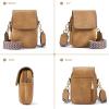 imageBOSTANTEN Small Crossbody Bags for Women Trendy Leather Phone Wallet Purses Handbags Adjustable Guitar StrapD05tan