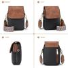 imageBOSTANTEN Small Crossbody Bags for Women Trendy Leather Phone Wallet Purses Handbags Adjustable Guitar StrapD06black With Brown