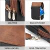 imageBOSTANTEN Small Crossbody Bags for Women Trendy Leather Phone Wallet Purses Handbags Adjustable Guitar StrapD06black With Brown