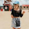 imageBOSTANTEN Small Crossbody Purse for Women Mini Tote Bag Top Handle Shoulder Bag Compact Handbags with Adjustable StrapAblack