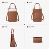 imageBOSTANTEN Small Crossbody Purse for Women Mini Tote Bag Top Handle Shoulder Bag Compact Handbags with Adjustable StrapB01beige With Brown