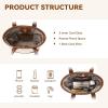 imageBOSTANTEN Small Crossbody Purse for Women Mini Tote Bag Top Handle Shoulder Bag Compact Handbags with Adjustable StrapBbeige With Brown