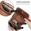 imageBOSTANTEN Vegan Leather Small Crossbody Bags for Women Designer Cell Phone Bag Wallet Purses Adjustable StrapA01retro Brown