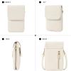 imageBOSTANTEN Vegan Leather Small Crossbody Bags for Women Designer Cell Phone Bag Wallet Purses Adjustable StrapB01pebble Beigewhite