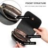 imageBOSTANTEN Vegan Leather Small Crossbody Bags for Women Designer Cell Phone Bag Wallet Purses Adjustable StrapB02pebble Black