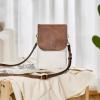imageBOSTANTEN Vegan Leather Small Crossbody Bags for Women Designer Cell Phone Bag Wallet Purses Adjustable StrapC01white With Brown