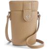 imageBOSTANTEN Small Bucket Bags for Women Crossbody Bag Vegan Leather Shoulder Purse with Card SlotsNude